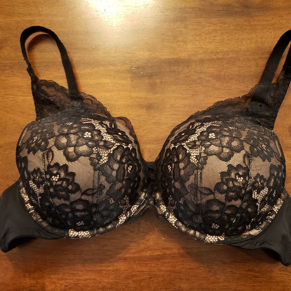 Black Lace Plunge Bra